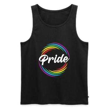 Pride Regenbogen Strudel - Männer Premium Bio Tank Top - Schwarz - Vorne - AI Model Male 178 light (178cm)