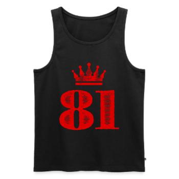 81 Couronne numérique - Débardeur bio Premium Homme - noir - Devant - Michal (187cm)