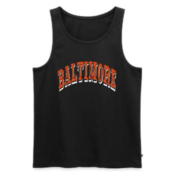 Baltimore - Männer Premium Bio Tank Top - Schwarz - Vorne - AI Model Male 178 light (178cm)