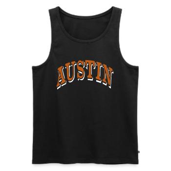 Austin - Männer Premium Bio Tank Top - Schwarz - Vorne - AI Model Male 178 light (178cm)