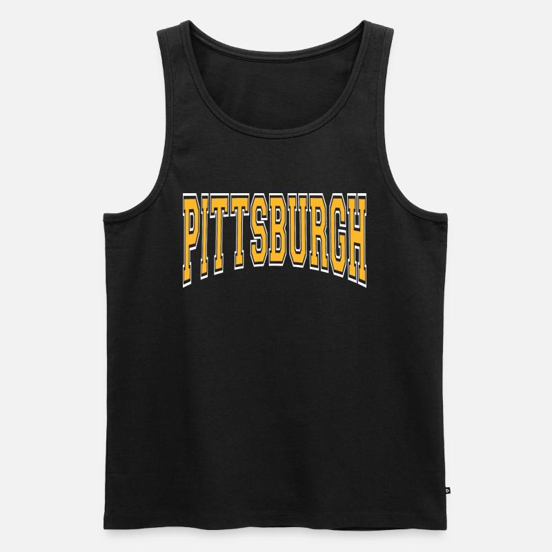 Pittsburgh - Männer Premium Bio Tank Top - Schwarz