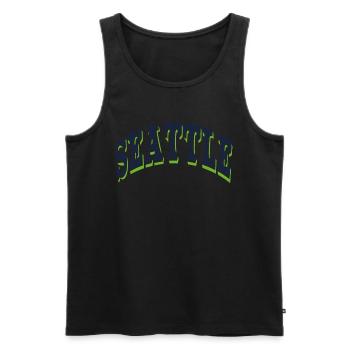 Seattle - Men's Premium Organic Tank Top - black - Front - AI Model Male 178 light (178cm)