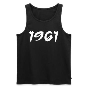 1961 64th Anniversary Gift 1961 Retro 1961 - Men's Premium Organic Tank Top - black - Front - AI Model Male 178 light (178cm)
