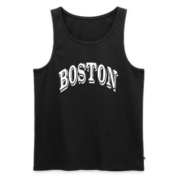 Boston - Männer Premium Bio Tank Top - Schwarz - Vorne - AI Model Male 178 light (178cm)