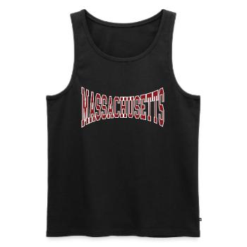 Massachusetts - Men's Premium Organic Tank Top - black - Front - AI Model Male 178 light (178cm)