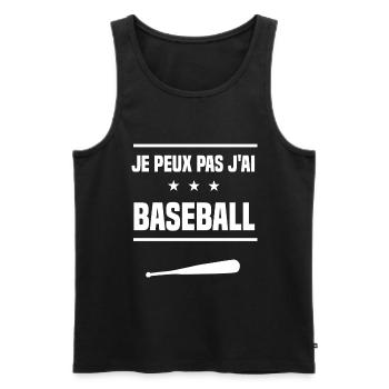 Je Peux Pas J'ai baseball batte humour batteur - Débardeur bio Premium Homme - noir - Devant - Michal (187cm)