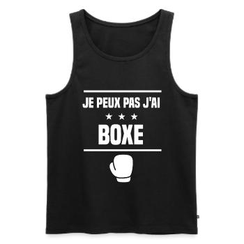 Je Peux Pas J'ai boxe gants humour boxeur - Débardeur bio Premium Homme - noir - Devant - Michal (187cm)