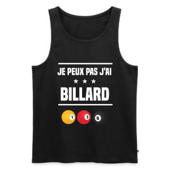 Je Peux Pas J'ai billard boule humour billardiste - Débardeur bio Premium Homme - noir - Devant - AI Model Male 178 light (178cm)