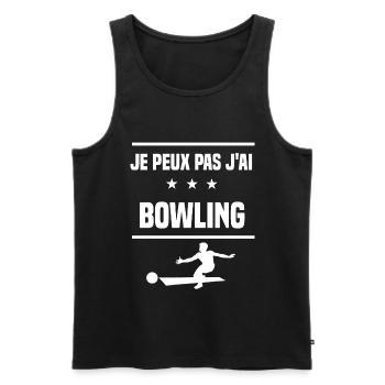Je Peux Pas J'ai bowling humour lanceur - Débardeur bio Premium Homme - noir - Devant - Michal (187cm)