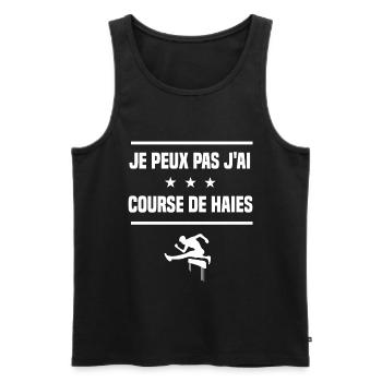 Je Peux Pas J'ai course de haies humour athlète - Débardeur bio Premium Homme - noir - Devant - Michal (187cm)