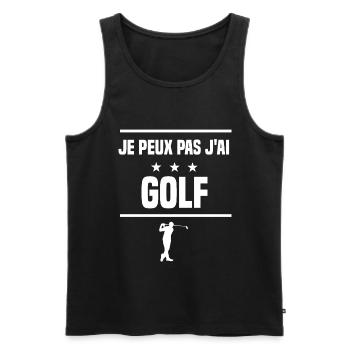 Je Peux Pas J'ai golf humour golfeur - Débardeur bio Premium Homme - noir - Devant - Michal (187cm)