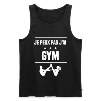 Je Peux Pas J'ai gym humour gymnaste - Débardeur bio Premium Homme - noir - Devant - AI Model Male 178 light (178cm)