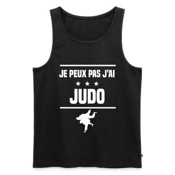 Je Peux Pas J'ai judo judoka humour judoka - Débardeur bio Premium Homme - noir - Devant - AI Model Male 178 light (178cm)