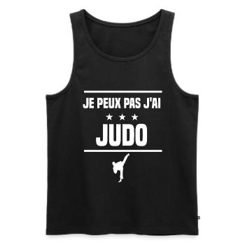 Je Peux Pas J'ai judo humour judoka - Débardeur bio Premium Homme - noir - Devant - Michal (187cm)