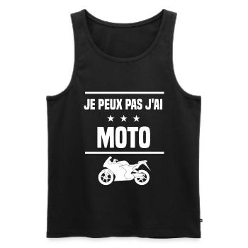 Je Peux Pas J'ai moto motard humour motard - Débardeur bio Premium Homme - noir - Devant - Michal (187cm)