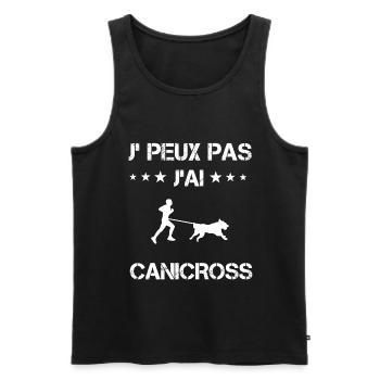 Je peux pas j'ai canicross cadeau canicross - Débardeur bio Premium Homme - noir - Devant - Michal (187cm)