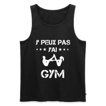 Je peux pas j'ai gym cadeau gymnaste - Débardeur bio Premium Homme - noir - Devant - AI Model Male 178 light (178cm)