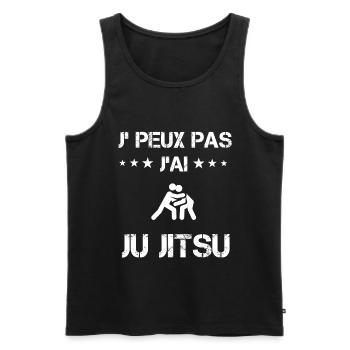 Je peux pas j'ai ju jitsu cadeau judoka - Débardeur bio Premium Homme - noir - Devant - Michal (187cm)