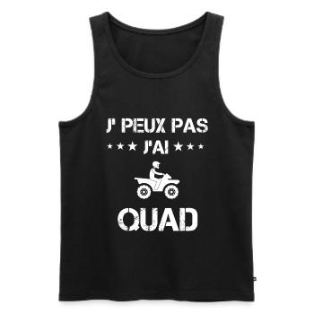 Je peux pas j'ai quad cadeau conducteur - Débardeur bio Premium Homme - noir - Devant - AI Model Male 178 light (178cm)