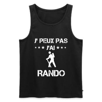 Je peux pas j'ai randonnée cadeau randonneur - Débardeur bio Premium Homme - noir - Devant - AI Model Male 178 light (178cm)