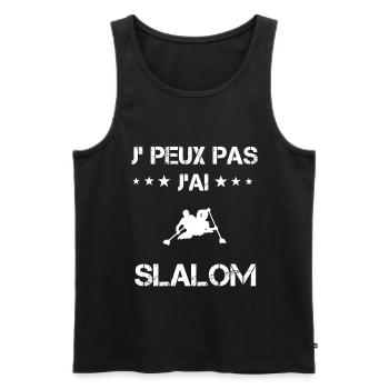 Je peux pas j'ai slalom cadeau slalomeur - Débardeur bio Premium Homme - noir - Devant - Michal (187cm)