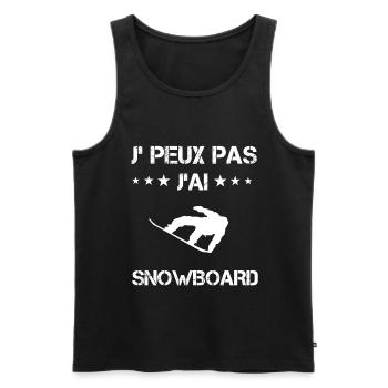 Je peux pas j'ai snowboard cadeau snowboarder - Débardeur bio Premium Homme - noir - Devant - Michal (187cm)