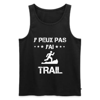 Je peux pas j'ai trail cadeau traileur - Débardeur bio Premium Homme - noir - Devant - Michal (187cm)