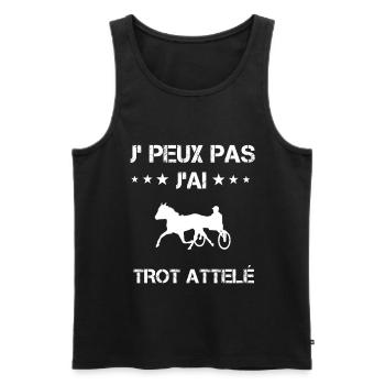 Je peux pas j'ai trot attelé cadeau driver - Débardeur bio Premium Homme - noir - Devant - Michal (187cm)