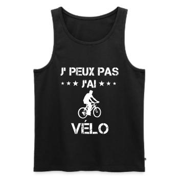 Je peux pas j'ai vélo vtt cadeau cycliste - Débardeur bio Premium Homme - noir - Devant - Michal (187cm)