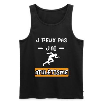 je peux pas j'ai athlétisme cadeau athlétisme - Débardeur bio Premium Homme - noir - Devant - Michal (187cm)