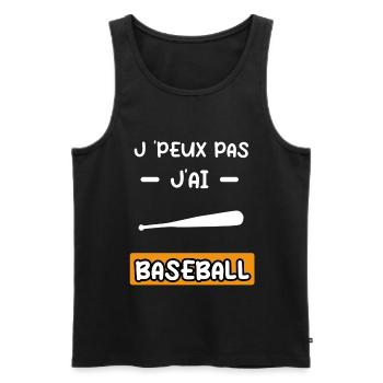 je peux pas j'ai baseball batte cadeau baseball - Débardeur bio Premium Homme - noir - Devant - Michal (187cm)