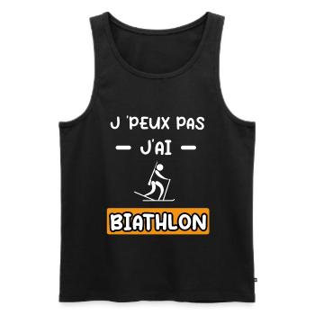 je peux pas j'ai biathlon cadeau biathlon - Débardeur bio Premium Homme - noir - Devant - Michal (187cm)
