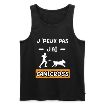 je peux pas j'ai canicross cadeau canicross - Débardeur bio Premium Homme - noir - Devant - Michal (187cm)