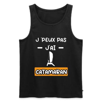 je peux pas j'ai catamaran cadeau catamaran - Débardeur bio Premium Homme - noir - Devant - Michal (187cm)