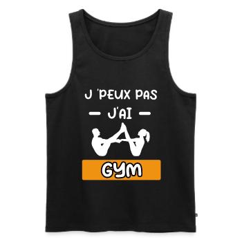 je peux pas j'ai gym cadeau gym - Débardeur bio Premium Homme - noir - Devant - AI Model Male 178 light (178cm)