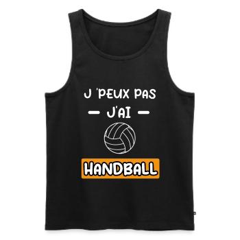 je peux pas j'ai handball cadeau handball - Débardeur bio Premium Homme - noir - Devant - Michal (187cm)