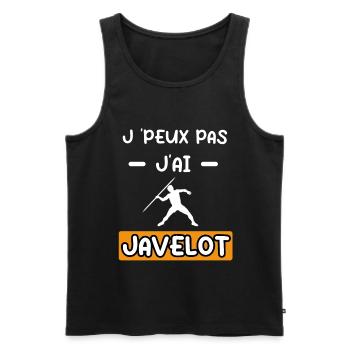 je peux pas j'ai javelot cadeau javelot - Débardeur bio Premium Homme - noir - Devant - AI Model Male 178 light (178cm)