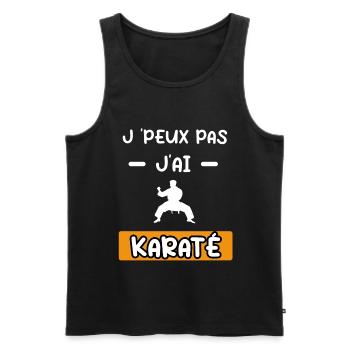 je peux pas j'ai karaté cadeau karaté - Débardeur bio Premium Homme - noir - Devant - Michal (187cm)