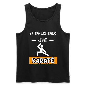 je peux pas j'ai karaté combat cadeau karaté - Débardeur bio Premium Homme - noir - Devant - Michal (187cm)