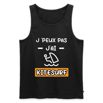 je peux pas j'ai kitesurf cadeau kitesurf - Débardeur bio Premium Homme - noir - Devant - Michal (187cm)