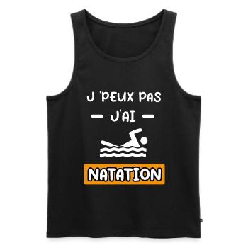 je peux pas j'ai natation cadeau natation - Débardeur bio Premium Homme - noir - Devant - Michal (187cm)