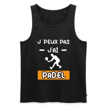 je peux pas j'ai padel cadeau padel - Débardeur bio Premium Homme - noir - Devant - Michal (187cm)