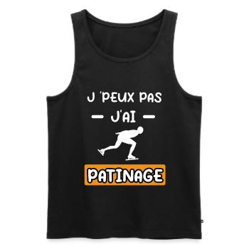 je peux pas j'ai patinage cadeau patinage - Débardeur bio Premium Homme - noir - Devant - Michal (187cm)