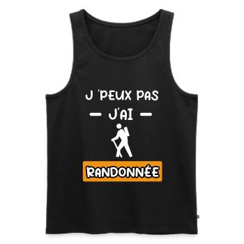je peux pas j'ai randonnée cadeau randonnée - Débardeur bio Premium Homme - noir - Devant - AI Model Male 178 light (178cm)