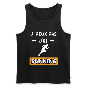 je peux pas j'ai running cadeau running - Débardeur bio Premium Homme - noir - Devant - Michal (187cm)