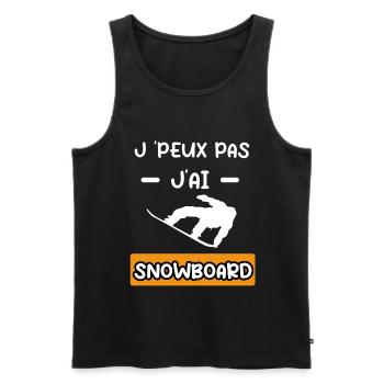 je peux pas j'ai snowboard cadeau snowboard - Débardeur bio Premium Homme - noir - Devant - Michal (187cm)