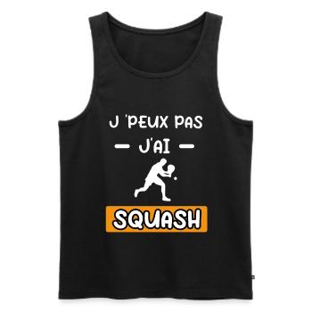 je peux pas j'ai squash cadeau squash - Débardeur bio Premium Homme - noir - Devant - AI Model Male 178 light (178cm)