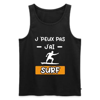 je peux pas j'ai surf board cadeau surf - Débardeur bio Premium Homme - noir - Devant - Michal (187cm)