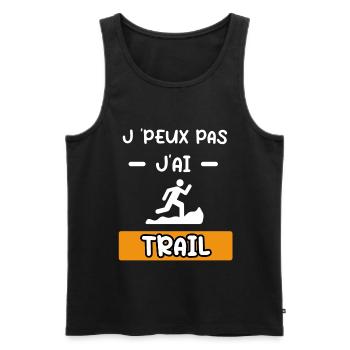 je peux pas j'ai trail cadeau trail - Débardeur bio Premium Homme - noir - Devant - AI Model Male 178 light (178cm)