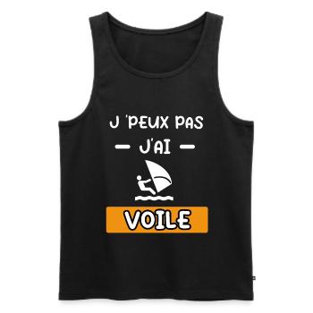 je peux pas j'ai voile cadeau voile - Débardeur bio Premium Homme - noir - Devant - AI Model Male 178 light (178cm)